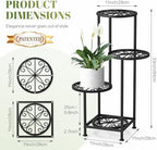 4 Tier Plant Stand Indoor Outdoor, Metal Shelf Holder Corner Black - Image 2