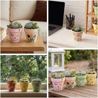 25 Set Flower Pot Painting Craft Kit 2.5" Mini Terracotta & Ceramic Pot to Paint Bulk with Drainage Acrylic Paint for Indoor Outdoor Plant Crafts Wedding Favors DIY Activity (Terracotta) - Image 4