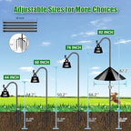 FEED GARDEN 92’’ Bird Feeder Pole Squirrel Proof 1 Pack, Adjustable Tall Shepherds Hooks for Outdoor with 7 Prongs Base, Heavy Duty Shepherd Hook with Baffles, Pole for Bird Feeder, Plant Baskets - Image 2