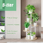 INGIORDAR 5 Tier Plant Stand Indoor Corner Tiered Holder Shelf Display Rack - Image 6