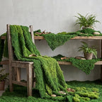 8 Artificial Moss Table Runner Halloween Enchanted Party Decor, Green - Image 2