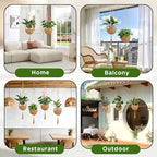 VZZNN 6 Pack Hand-Woven Macrame Plant Hanger - Hanging Plant Holder with 12 Hooks for Indoor Green Plant Hanging and Bohemian Style Home Decor (Brown) - Image 3
