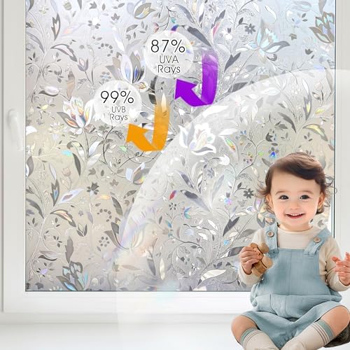 HIDBEA Window Privacy Film, 3D Stained Glass Static Cling 35.4 in x 78.7 in - Image 2