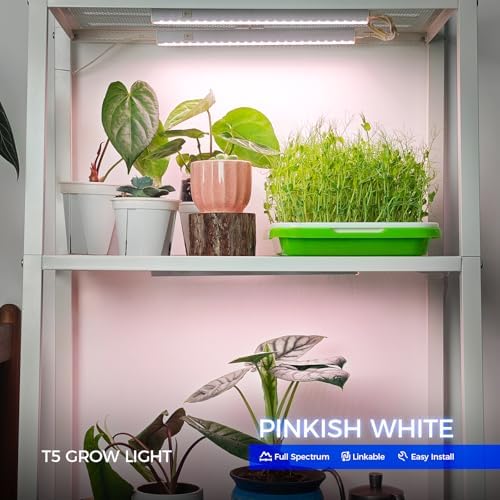 Barrina Grow Light for Indoor Plant, T5 1FT Full Spectrum Sunlight, 4 Packs - Image 2