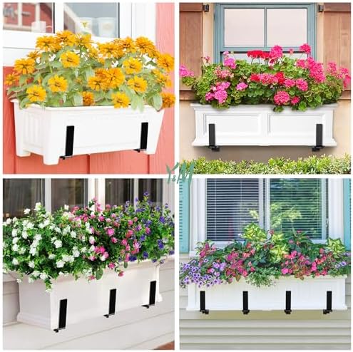 Y&M Adjustable Window Box Brackets 6 Pack, Wall Mount Planter Box Brackets - Image 7