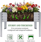Galvanized Raised Garden Bed with Legs, 43×24×32in Large Metal Elevated Raised Planter Box with Drainage Holes for Backyard, Patio, Balcony, 400lb Capacity,Sliver - Image 5
