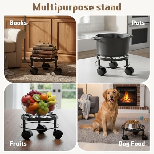 5 Pack Metal Plant Stand with Wheels for Indoor Outdoor Plants Rolling Plant Stands Flower Pot Stand on Wheels Heavy Duty Plants Pot Risers Decoration for Planter Supports Home(5 Sizes ) - Image 6