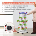 GameXcel Vertical Planter Tower - 5 Tier Stackable Garden Planters with Wheels and Tools Plant Pots for Strawberry Herb Flower and Vegetable Indoor Outdoor Use White - Image 4