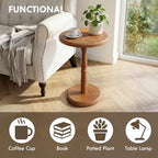 LAPTAIN JOLLYMER Round Drink Table Solid Wood Small Side Table - Image 6