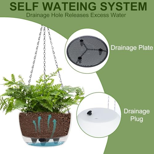 BAYN 2 Packs Solar Hanging Basket Planters for Plants Outdoor - Image 4