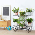 unho Metal Plant Stand Indoor: 6 Tier Garden Cart Flower Planter Pot Holder - Image 3