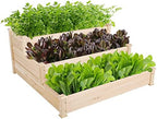 Topeakmart 3 Tier Raised Garden Beds Outdoor Wood Vertical Planter Box,Wood by Topeakmart