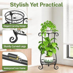iDavosic.ly 2 Tier Tall Metal Plant Stand Outdoor Indoor, 27 Inch, Black - Image 5