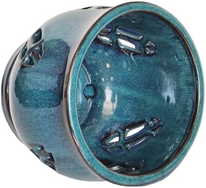 W&W Orchid Pot with Holes and Saucer for Repotting, Teal, 6.5" - Image 4