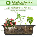 TEANDE Vertical Raised Garden Bed with Lockable Wheels, 5-Tier Elevated Planter Box w/Drainage System & 4 Hooks for Herbs Vegetables Flowers, Vertical Garden Planter for Patio Yard Indoor Outdoor - Image 6