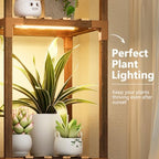 Uneedem Plant Stand Indoor Outdoor, 10 Tiered Plant Shelf Wood Plant Rack - Image 5