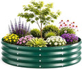 4FT Round Raised Garden Bed, Heavy Duty Galvanized Metal Planter Box for Vegetables, Flowers & Herbs, Rust-Resistant Outdoor Gardening Bed with Modern Green Finish & Easy DIY Assembly by Unknown