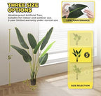 Bird of Paradise 5 FT Artificial Plant (Set of 2) Outdoor Faux Topiary Trees with Planters,5 Feet Fake Floor Plant Potted for Front Porch Home Office Living Room Decorations - Image 4