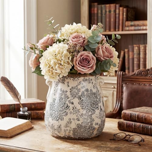 Ceramic Scroll Planter 6.5 Inch, Gray - Image 6