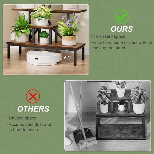JUSTOGO Plant Stand Indoor with Grow Lights - Tall Indoor Plant Shelf - Image 4