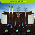 GarveeLife 2 Pcs 4.5x2x1.5ft Oval Raised Garden Bed,Galvanized Raised Beds,Open-Ended Base Metal Raised Planter Beds,Garden Bed Outdoor,Planter Raised Boxes for Vegetables,Flowers,Tool-Free Asse,White - Image 3