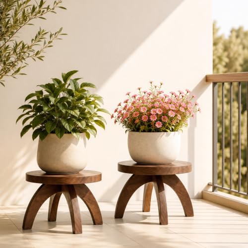 2 Pcs Small Wood Plant Stool Display, Short Wood Plant Riser Pedestal - Image 7