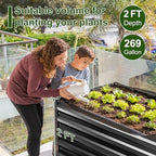6x3x2 Ft Galvanized Metal Raised Garden Bed Large Planter Tall - Image 2