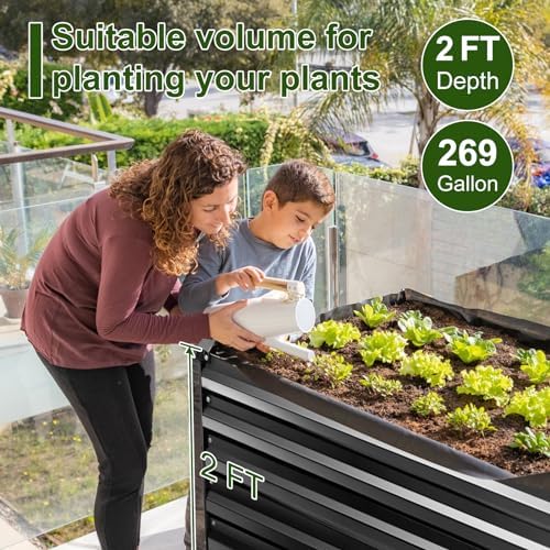 6x3x2 Ft Galvanized Metal Raised Garden Bed Large Planter Tall - Image 2