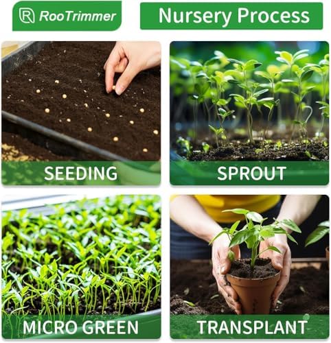 RooTrimmer 20 Pack Shallow 1020 Trays No Holes, Heavy Duty Reusable Seed Starter Flat Seedling Tray for 72/128 Cell Plug Tray, Transplant, Microgreen & Seed Germination (21"×11", 1.6" Deep, TD538) - Image 6
