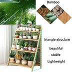 4-Tier Ladder Plant Stand, Multi Plant Pot Holder Bamboo Garden Shelves Storage Organizer Rack, 4 Colors Folding Flower Plant Stand Display Rack for Patio Garden Living Room - Image 3