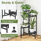5 Tier Plant Stand Indoor Outdoor Corner Tall Metal Flower Shelf - Image 4