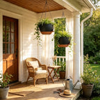12" Self Watering Hanging Planters with Chains, Black Brown，2 Pack - Image 4