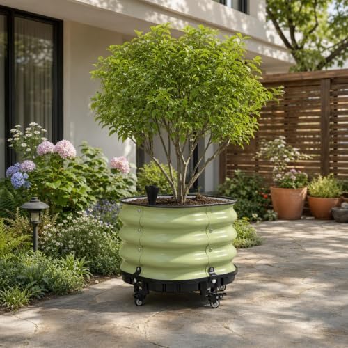Aoodor 16.5x16.5 Rolling Raised Garden Bed, Self Watering Planter Box - Image 2