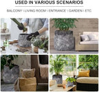 Craft flowerpots 18"+13"+9" Dia Round Concrete Planter Set of 3 Large Outdoor/Indoor Planter Pots Containers with Drainage Holes and Rubber Plug for Home Garden (Dark Gray, Large) - Image 6
