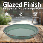 Sunnydaze 12" Ceramic Plant Saucers for Planters, 2pk, Seafoam - Image 2