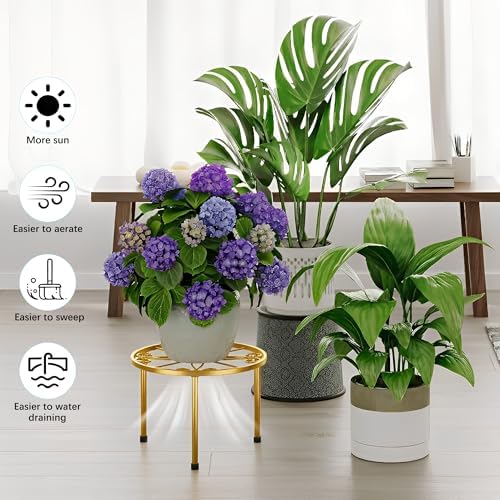 5 Pack Planters Stands with Gold Outdoors Plant Holders Indoor (GoldS) - Image 4