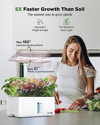 URUQ 8 Pods Hydroponics Growing System Indoor Garden White & 188Pcs Hydroponic Pods Supplies - Image 2