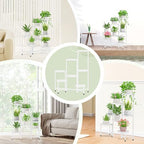 iDavosic.ly Plant Stand Indoor Outdoor, 7 Tier Metal Corner Shelf, White - Image 5