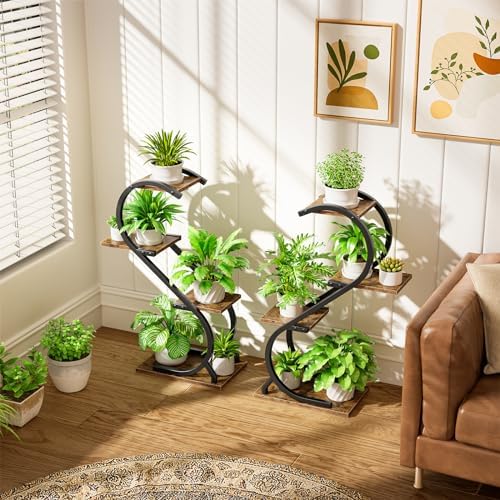 LATIBELL Metal Corner Plant Stand with Grow Light, 2 Pack, 29" 4 Tier - Image 4