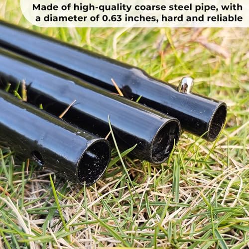 72 Inch Garden Stake Netting Support, Black Heavy Duty Powder Coated Steel Frame for Garden Fencing, Plant & Crop Protection from Wildlife (12 Sets) - Image 6