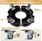 2pk Rolling Plant Stand with Wheels,15-21 Adjustable Heavy Duty Plant Caddy - Image 2