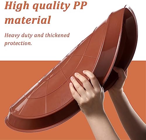Eccliy 6 Pack Plastic Plant Saucer, Round, 25 Inch, Terracotta - Image 3
