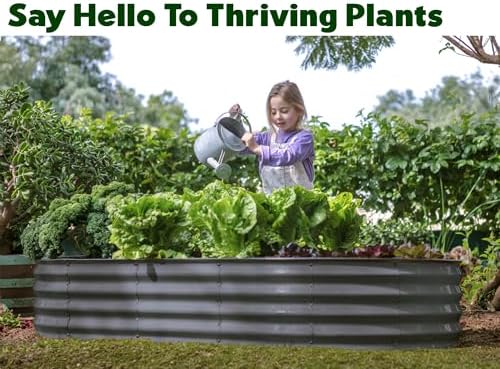 Plant & Plot Galvanized Raised Garden Beds Outdoor // 6×3×1 ft (2-Pack) Planter Raised Beds for Gardening, Vegetables, Flowers // Large Metal Garden Box // Patented Tool-Free Design (Gray) - Image 4