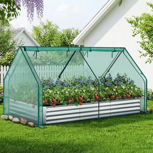 Ohuhu 8x4x1 FT Raised Garden Bed Outdoor with Cover, 3-in-1 Gardening Set - Image 2