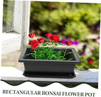 8 Sets Rectangular Plastic Flower Pots with Tray for Gardening Xmas - Image 2