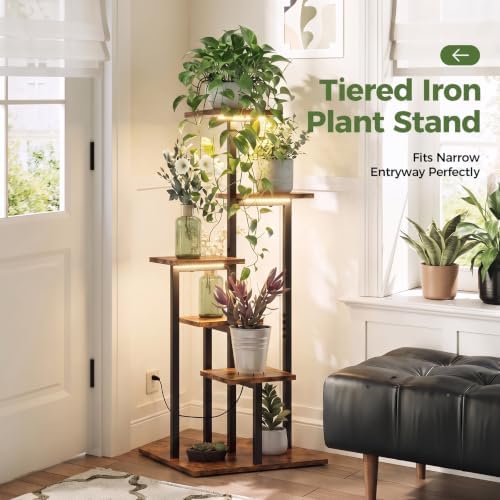 5 Tier Plant Stand Indoor with Grow Light for Multiple Plants - Image 6
