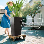 Outsunny 24 in Taper Tall Planters for Outdoor Plants Set of 3, Black - Image 4
