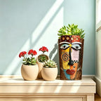 Picasso Abstract Face Planters Flower Pots, Handmade Resin Pots for Plants - Image 3