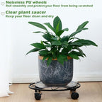 3 Packs 12 inches Metal Heart Outdoor Plant Caddy with Wheels Large Rolling Plant Stands Rolling Plant Dolly Heavy-Duty Plant Roller Base Movers for Indoor and Outdoor - Image 5