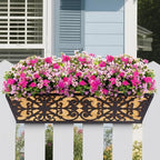 2 Pack 24 Inch Window Boxes Planters Railing Planter Box with Adjustable Brackets & Coco Liners Fabric Plant Grow Bags Deck Railing Planter Boxes Balcony Hanging Flower Box for Outdoor Plants - Image 6